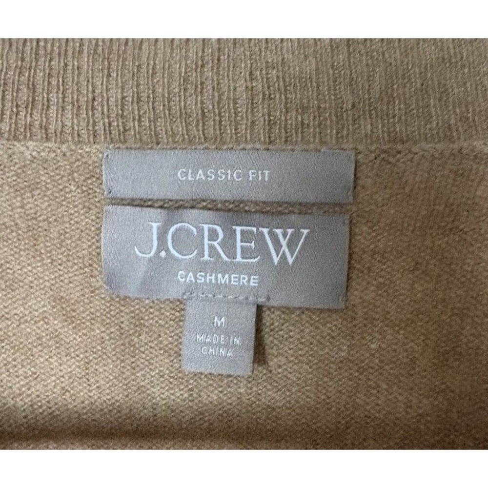 J Crew Camel Cashmere Classic Fit Crewneck Sweater Size Medium - Picture 5 of 8